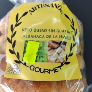 Pan tipo hamburguesa vegano bajo en carbohidratos queso albahaca