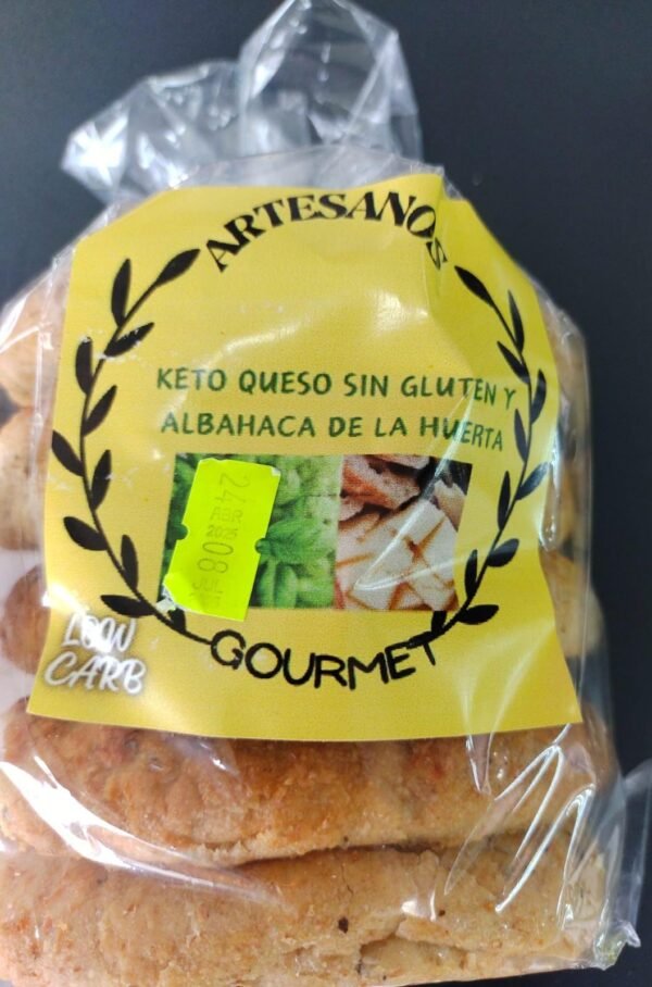Pan tipo hamburguesa vegano bajo en carbohidratos queso albahaca