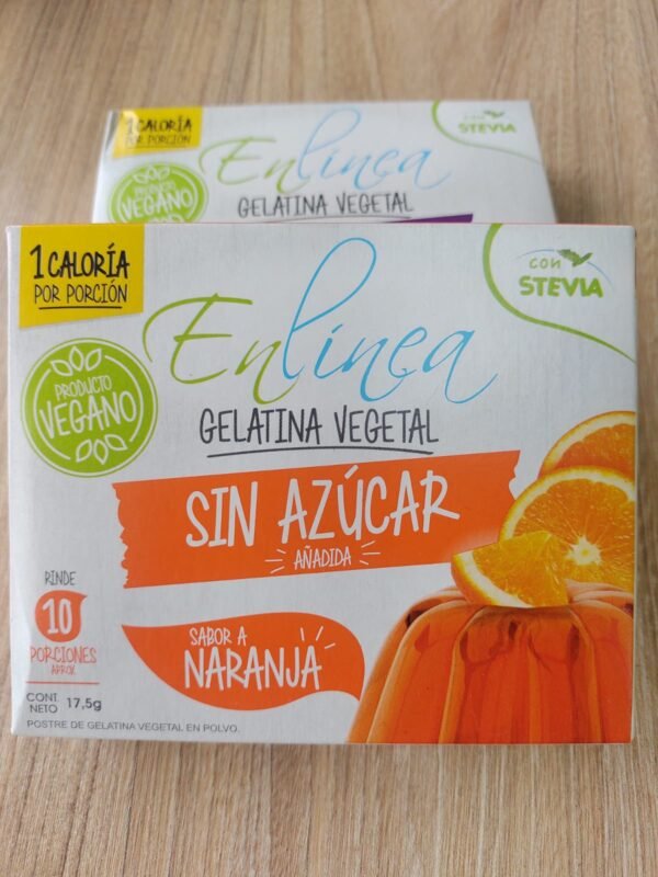 Jalea vegana sin azúcar sabor naranja